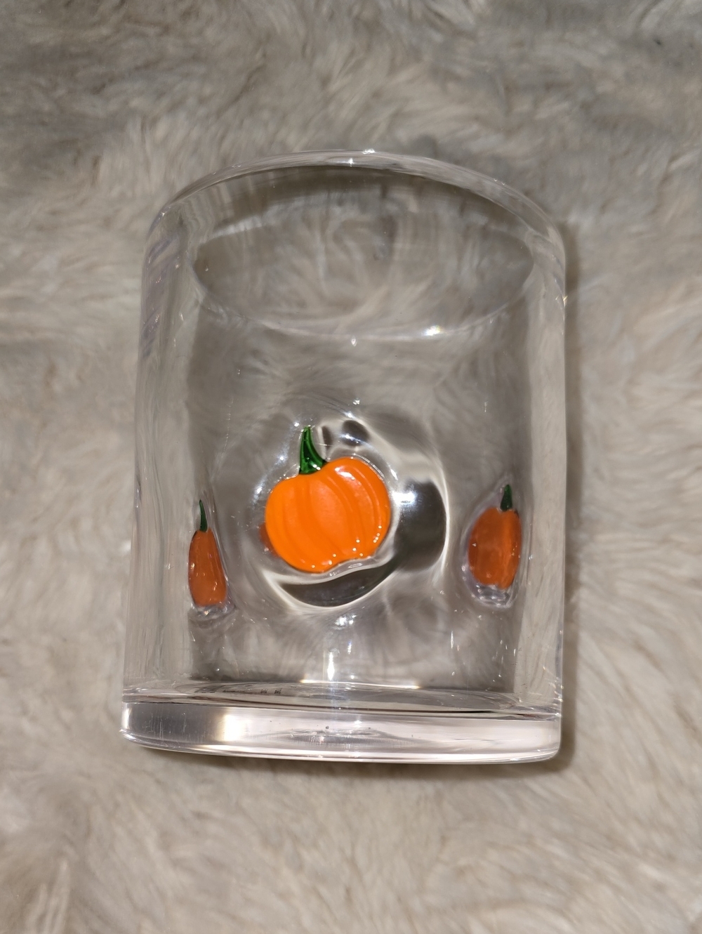 Fall Pumpkin Icon Double Old Fashion Glass Candle Holder
